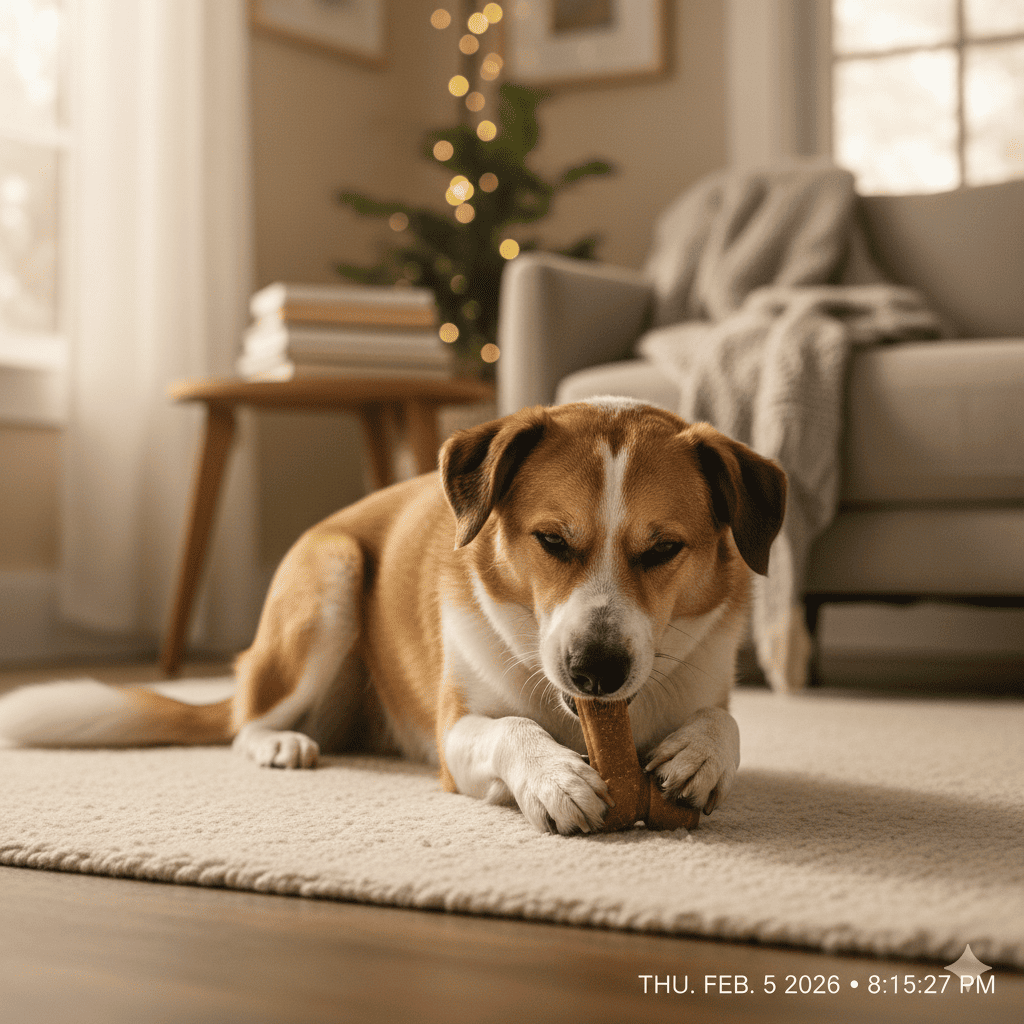 Side by side comparison destroyed cheap dog toys versus intact worn Benebone Wishbone after weeks of use durability, reference image