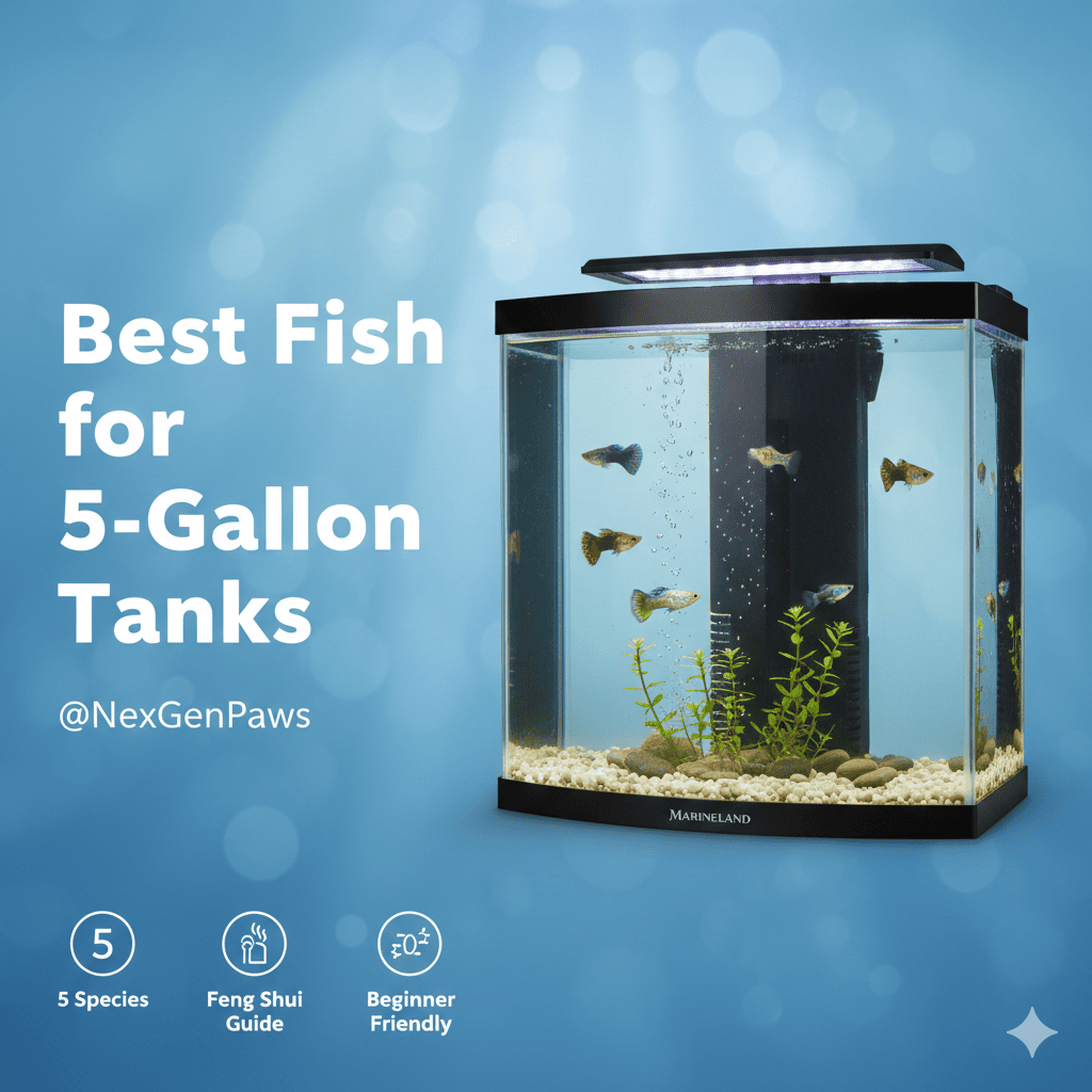 Serene home office with a portrait-style aquarium on a wooden desk, featuring soft LED lighting and a vibrant betta fish swimming peacefully, representing good luck and calm energy in the home